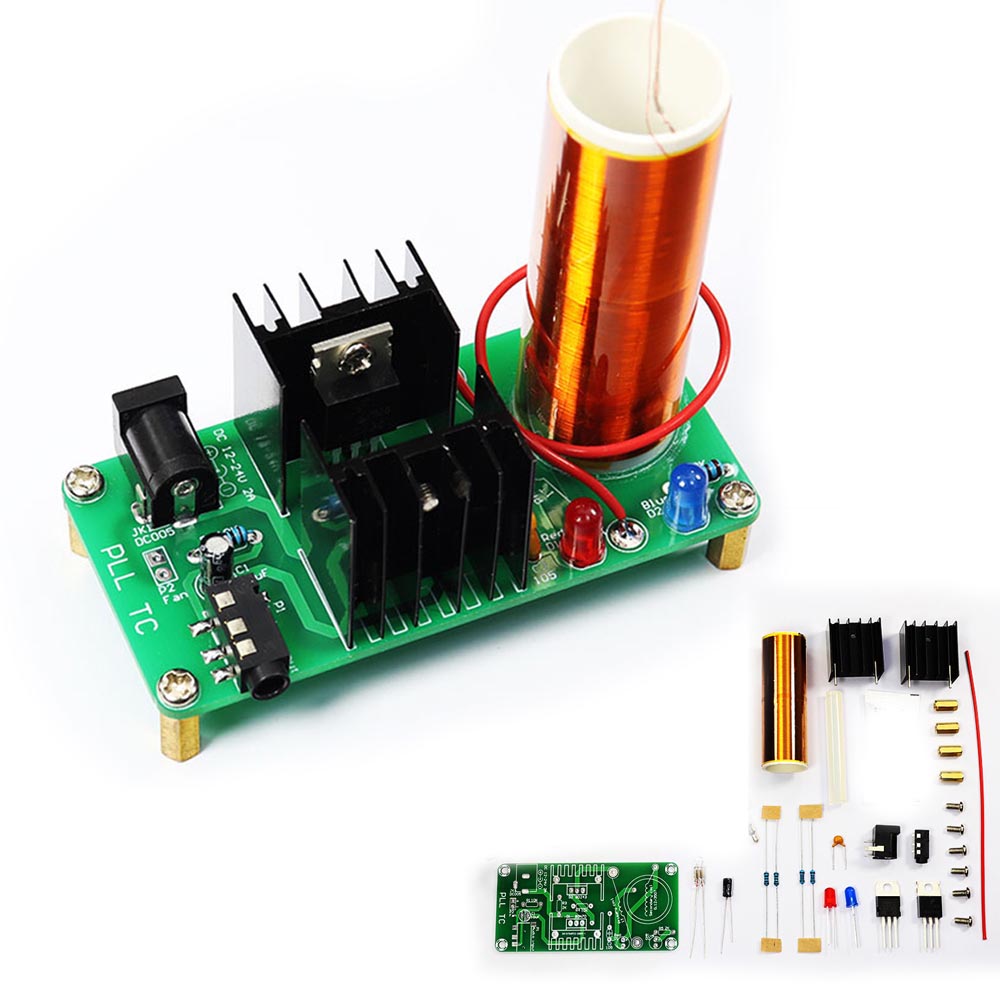 Electronics Project Kit - ชุดคิทคอยล์เทสลาอิเล็กทรอนิกส์ DIY 18V 2A พร้อมขั้วต่อเสียง 3.5