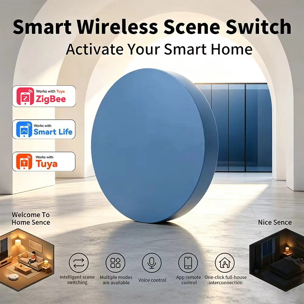Smart Home Automation Kit - HIMOJO ปุ่มกดควบคุมฉากอัจฉริยะ Zigbee ใช้งานร่วมกับ Tuya Smart