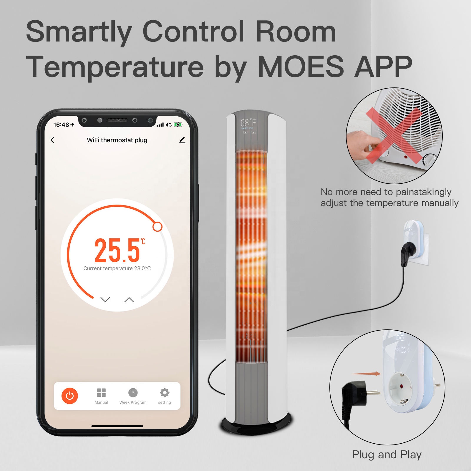 ปลั๊กควบคุมอุณหภูมิ LED แบบตั้ - Wifi Smart Plug บทวิจารณ์และราคา