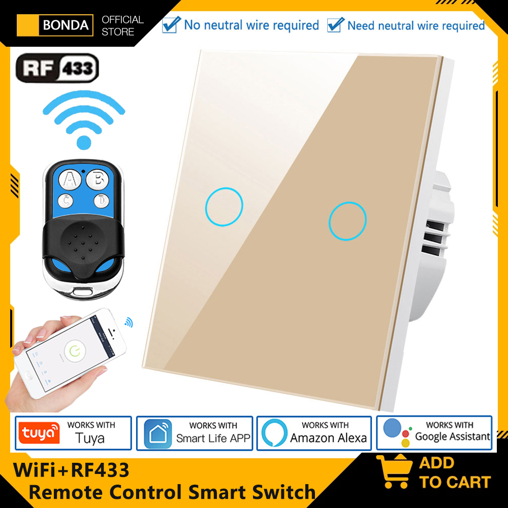 Tuya EU WiFi + RF433 สมาร์ทรีโ - Smart Light Switch Wifi บทวิจารณ์และราคา